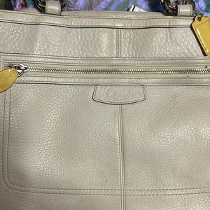An off white leather coach large bag